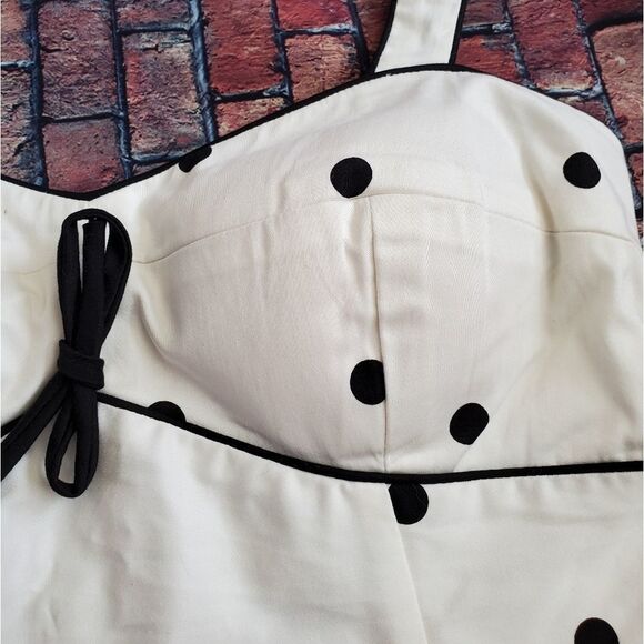 🔸️NWT Madison Leigh White Polka Dot Stretchy Sleeveless Dress Petite 10 - Picture 3 of 10